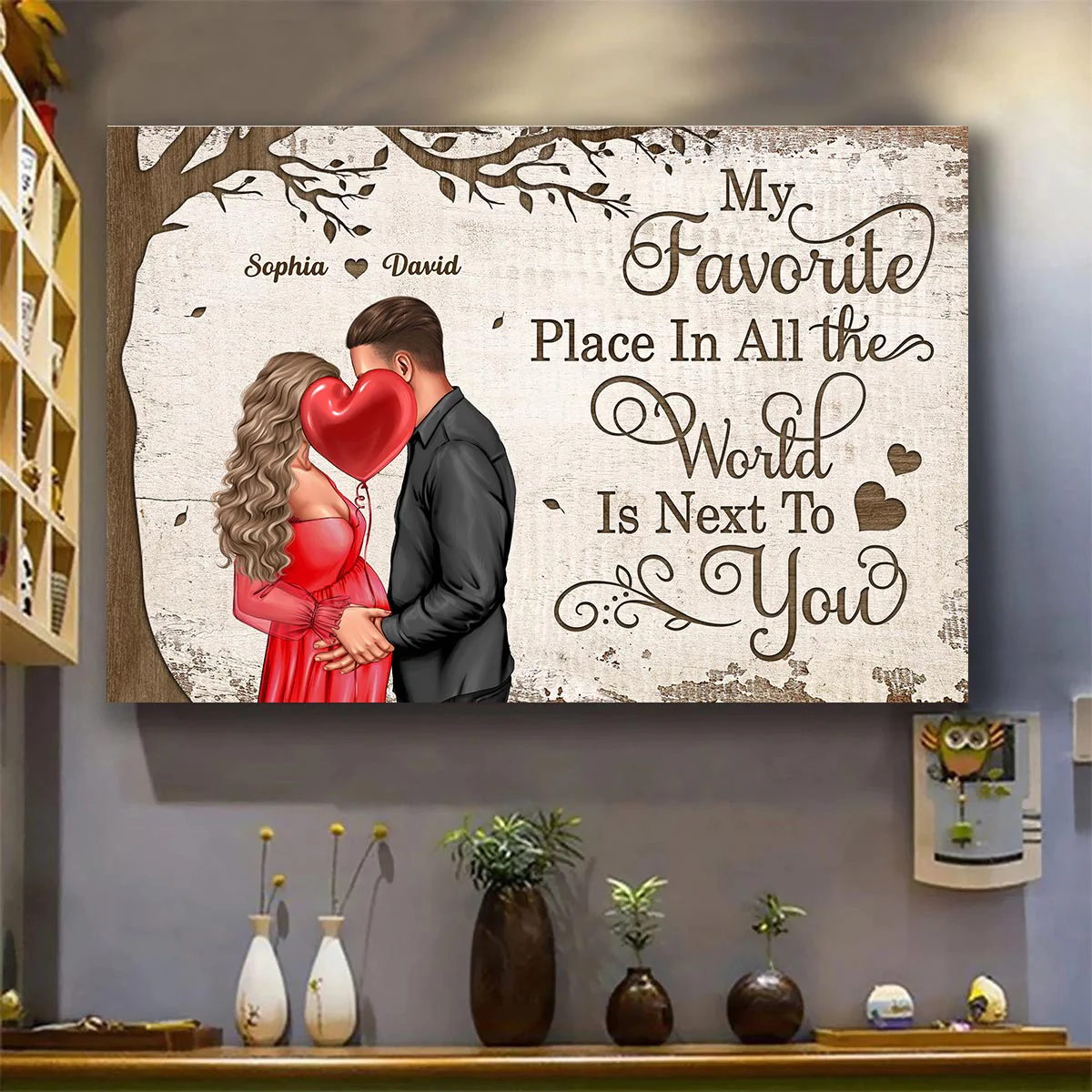 Favorite Place In The World Pregnancy Couple Personalized Poster, Gift For Him, For Her - Image 2