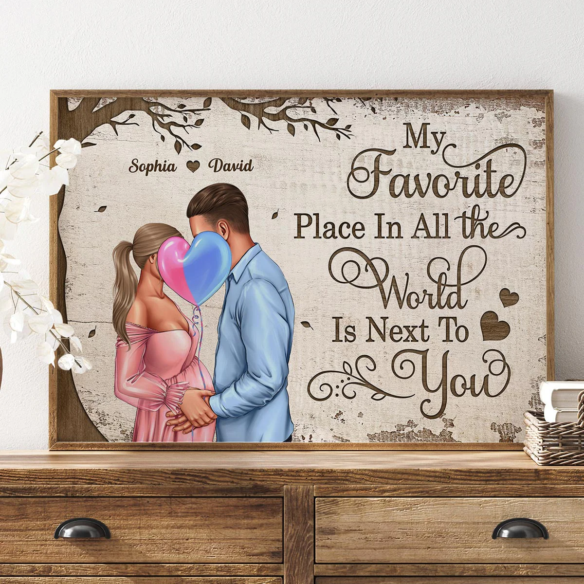 Favorite Place In The World Pregnancy Couple Personalized Poster, Gift For Him, For Her - Image 4