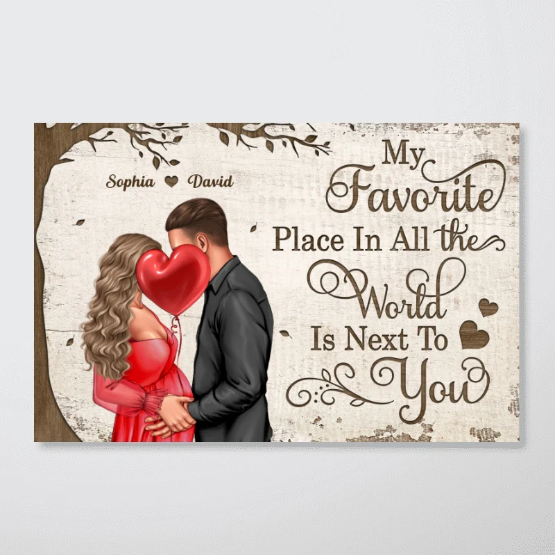 Favorite Place In The World Pregnancy Couple Personalized Poster, Gift For Him, For Her - Image 8