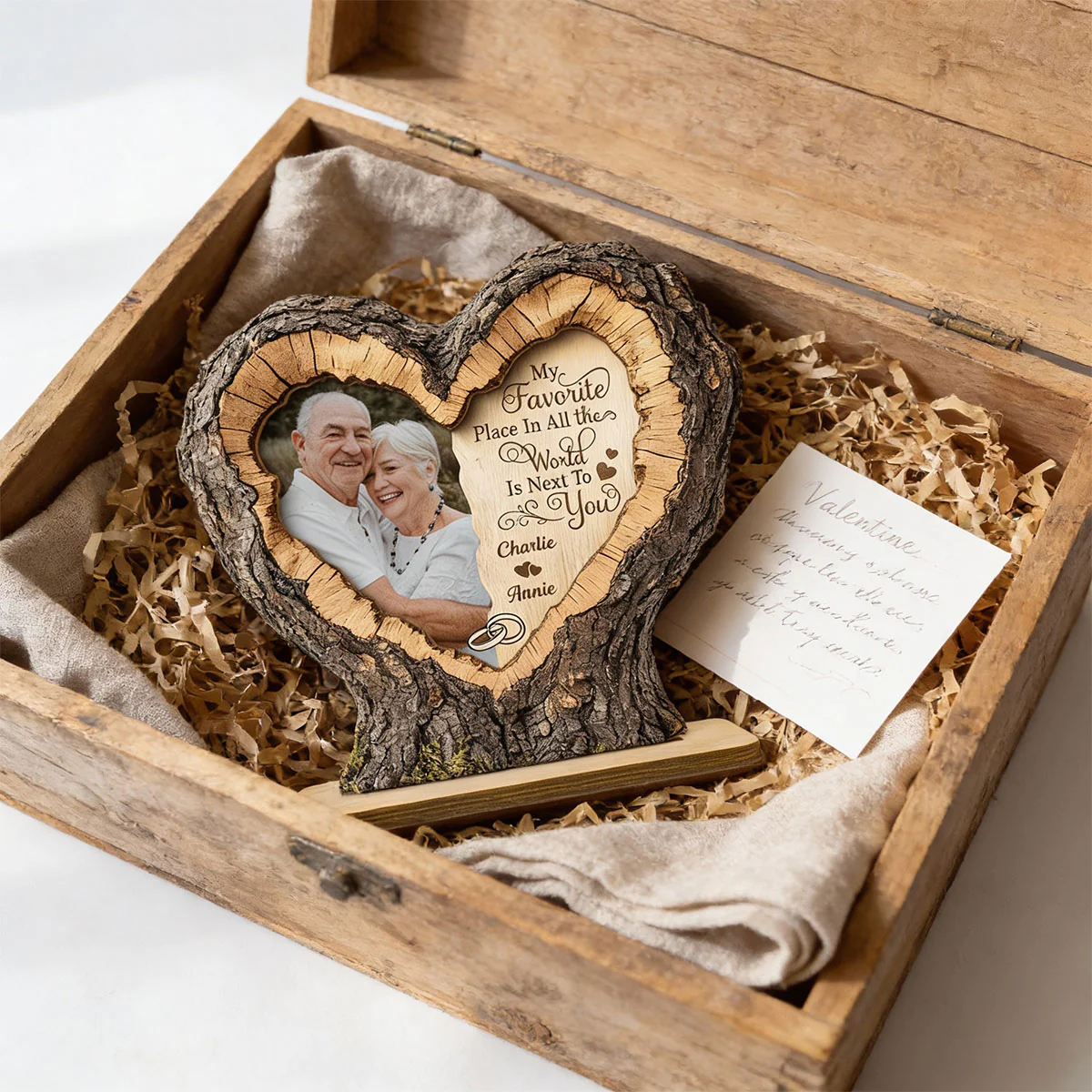 Favorite Place Next To You Couple Custom Photo 2D Flat - Personalized 2-Layered Wooden Plaque - Anniversary Gift, Valentine's Gift For Him, For Her - Image 4
