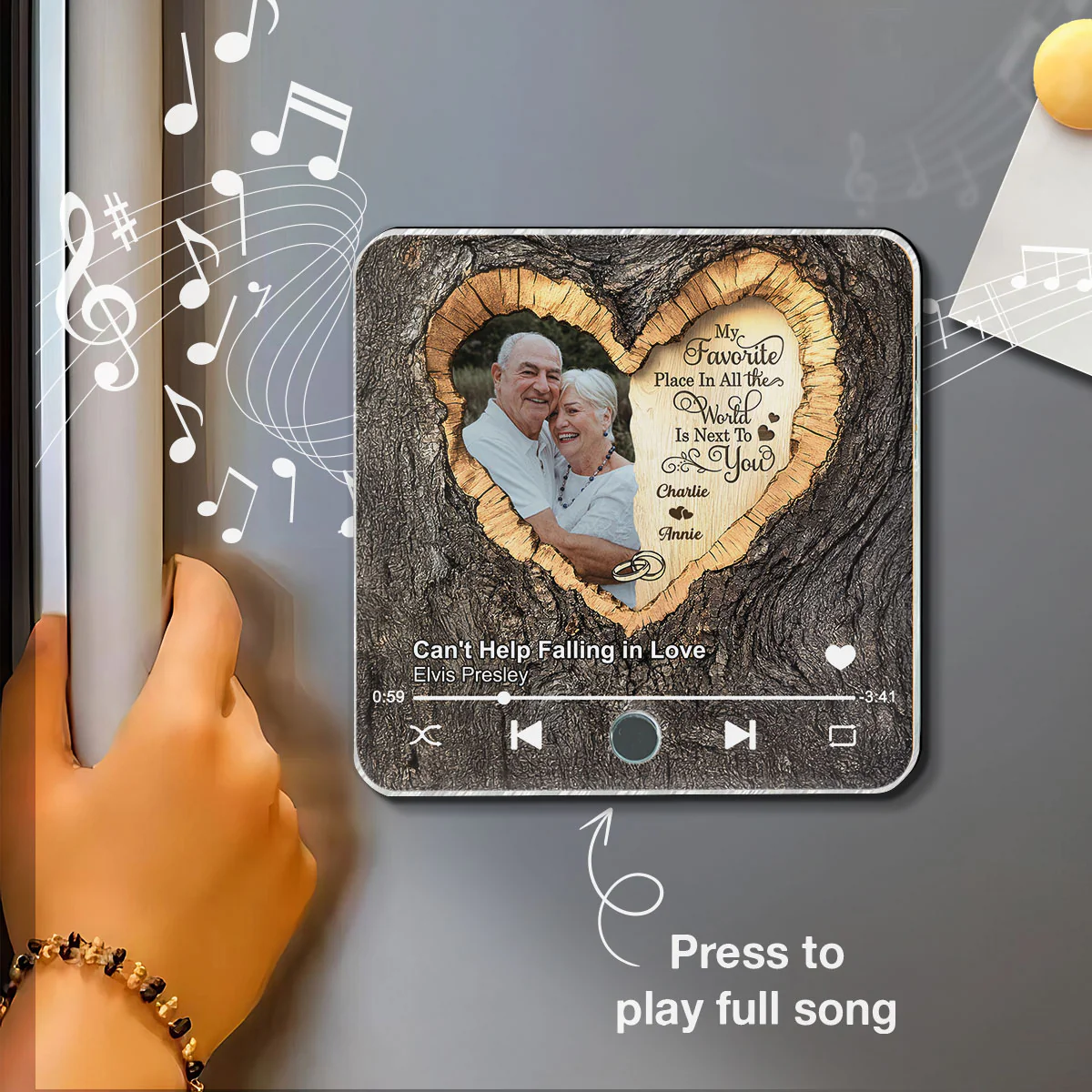 Favorite Place Next To You Couple Custom Photo - Personalized Music Fridge Magnet - Anniversary Gift, Valentine's Gift For Him, For Her - Image 2