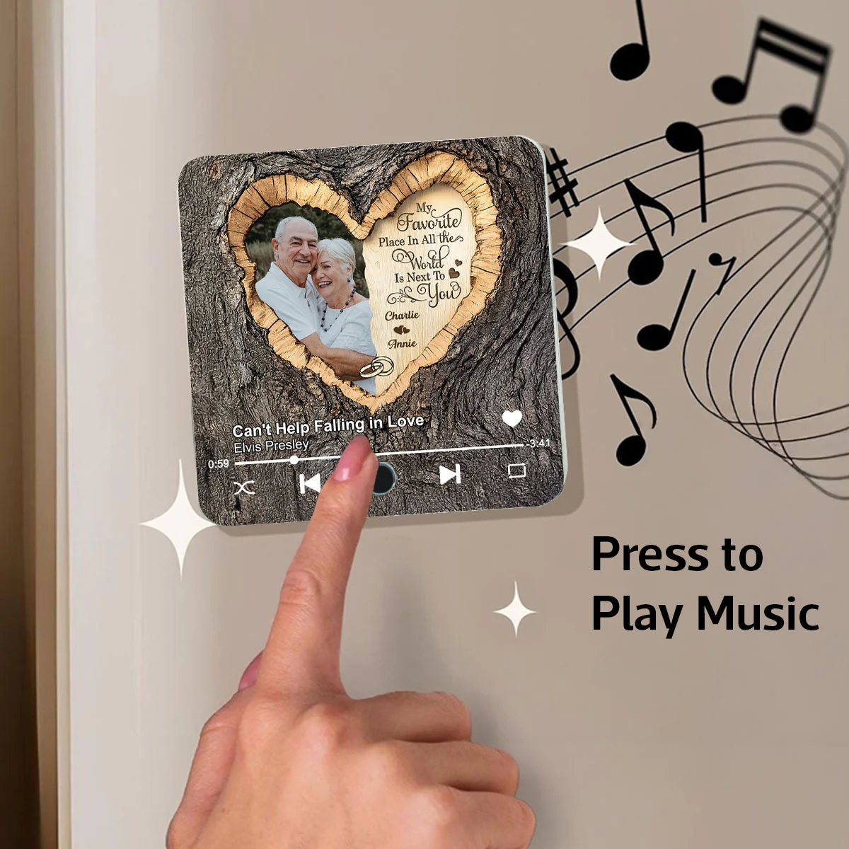 Favorite Place Next To You Couple Custom Photo - Personalized Music Fridge Magnet - Anniversary Gift, Valentine's Gift For Him, For Her - Image 4