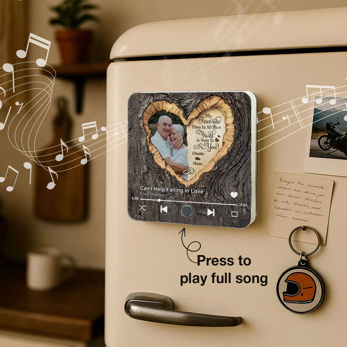 Favorite Place Next To You Couple Custom Photo - Personalized Music Fridge Magnet - Anniversary Gift, Valentine's Gift For Him, For Her - Image 5