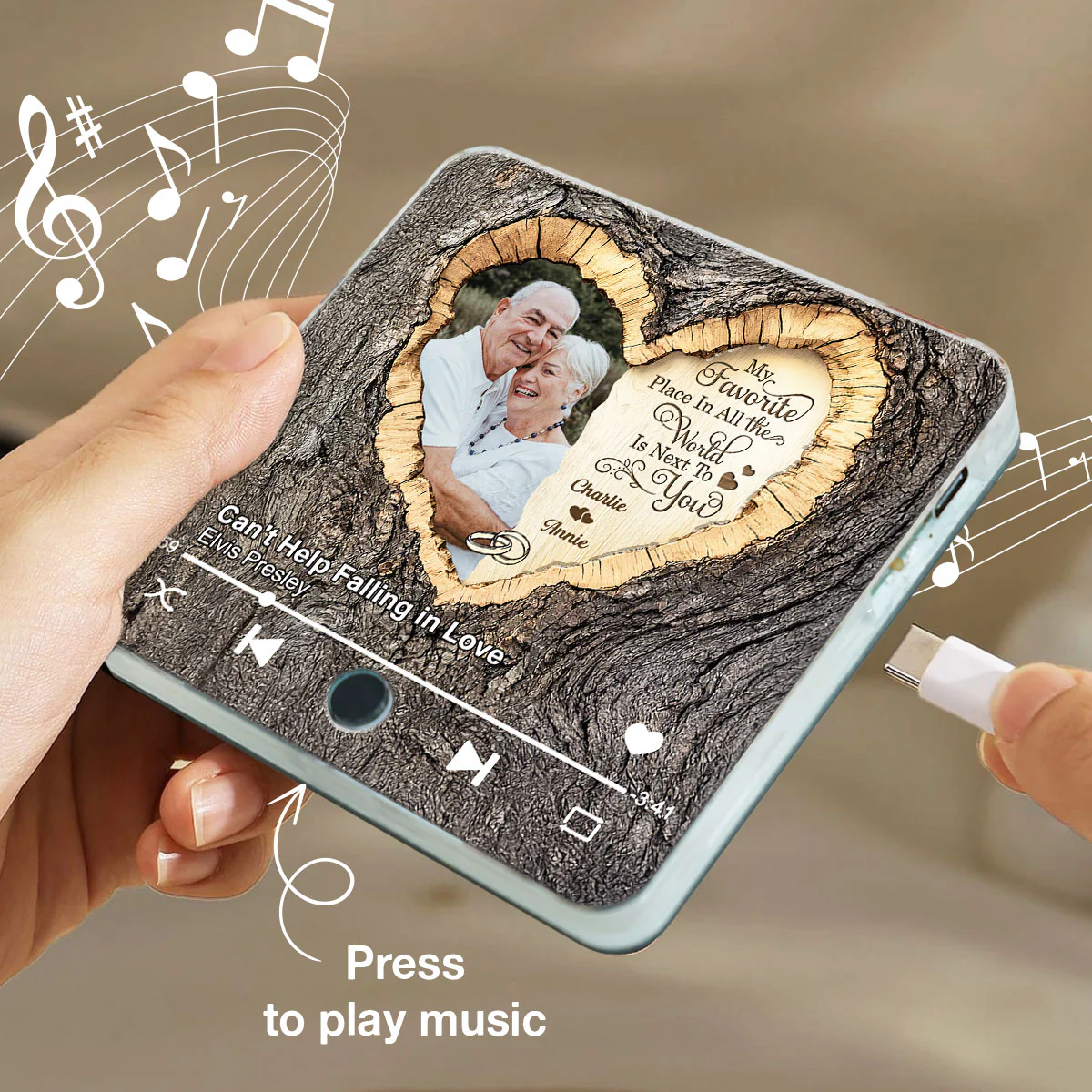Favorite Place Next To You Couple Custom Photo - Personalized Music Fridge Magnet - Anniversary Gift, Valentine's Gift For Him, For Her - Image 6