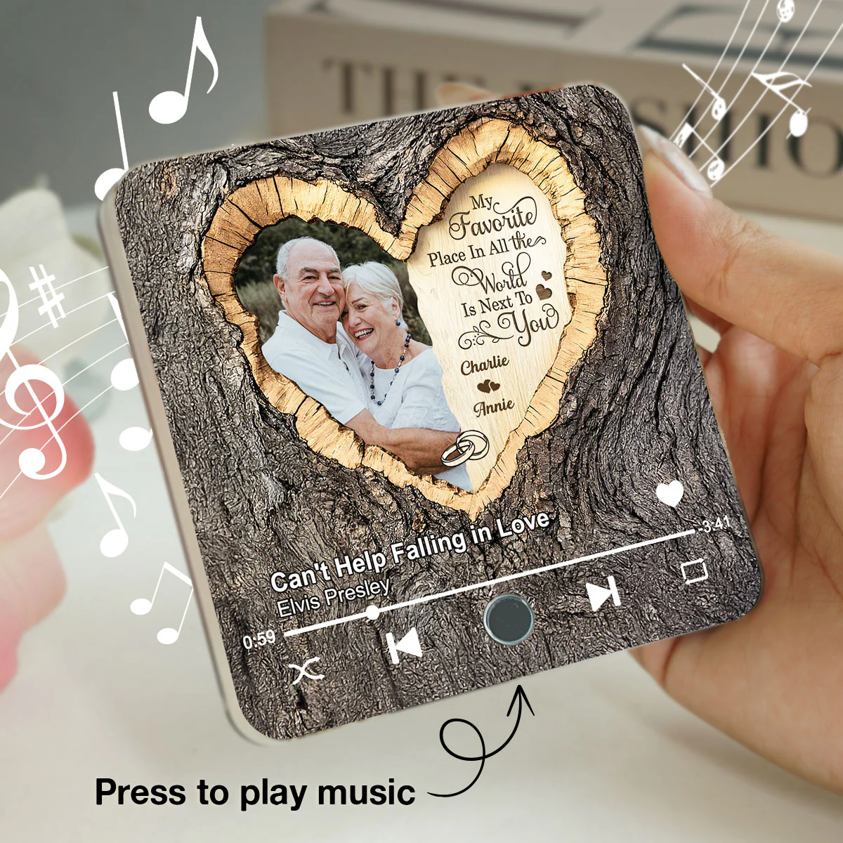 Favorite Place Next To You Couple Custom Photo - Personalized Music Fridge Magnet - Anniversary Gift, Valentine's Gift For Him, For Her - Image 7