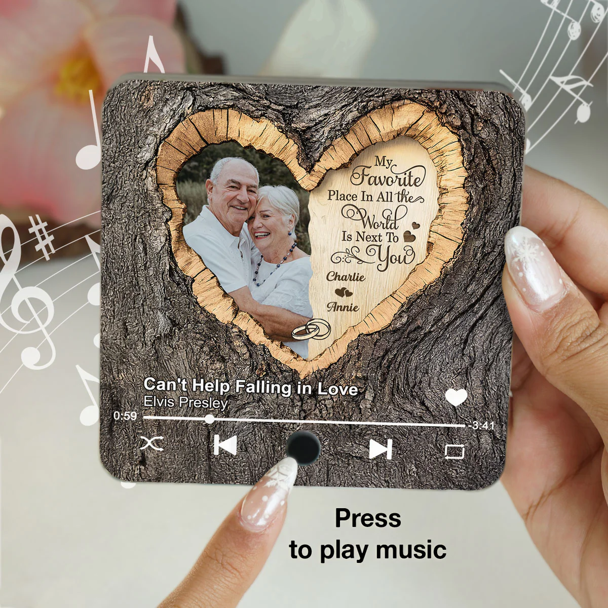 Favorite Place Next To You Couple Custom Photo - Personalized Music Fridge Magnet - Anniversary Gift, Valentine's Gift For Him, For Her - Image 8