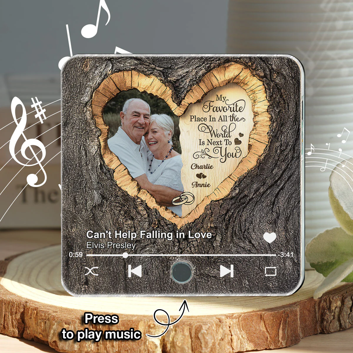 Favorite Place Next To You Couple Custom Photo - Personalized Music Fridge Magnet - Anniversary Gift, Valentine's Gift For Him, For Her - Image 9