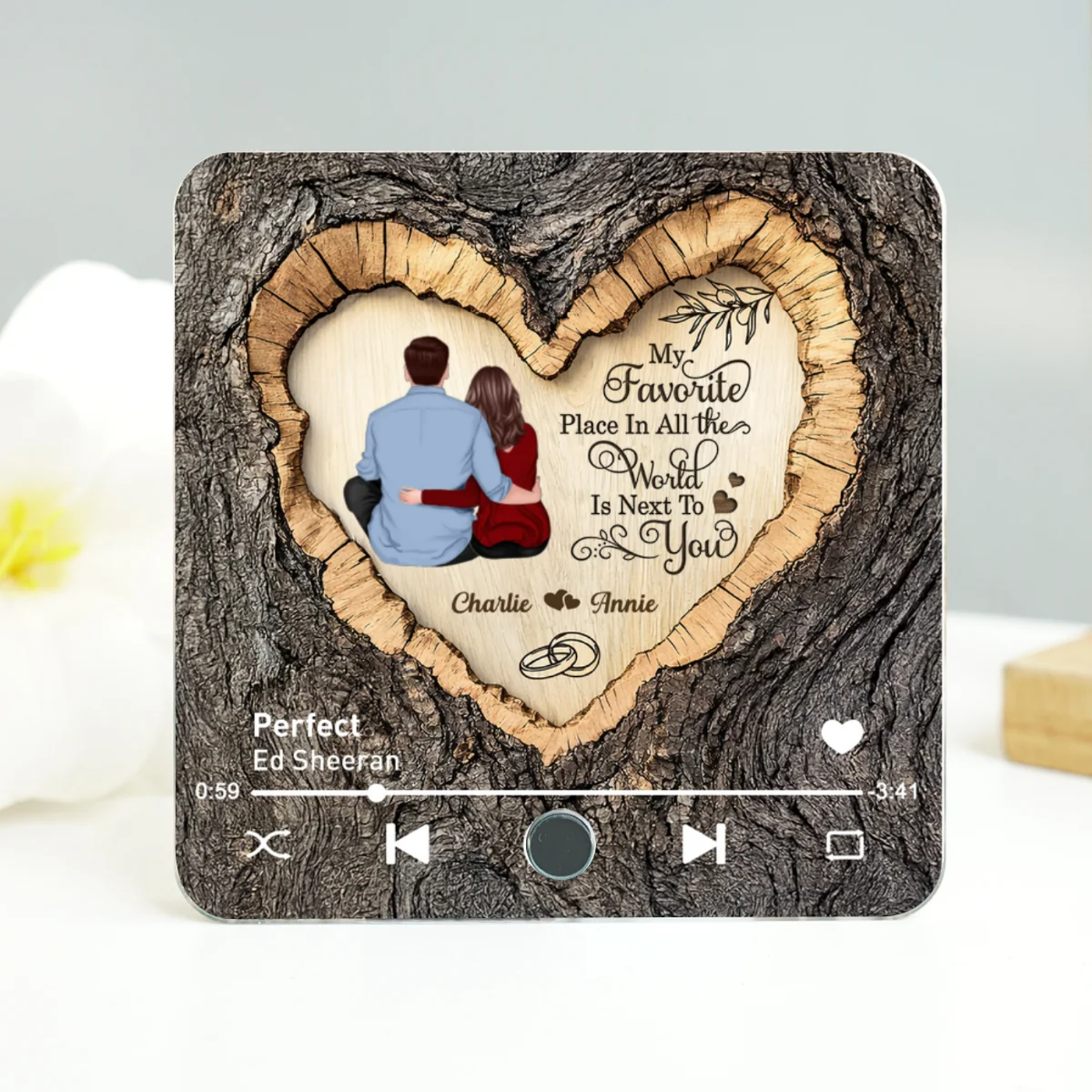Favorite Place Next To You Couple Sitting - Personalized Music Fridge Magnet - Anniversary Gift, Valentine's Gift For Him, For Her - Image 10