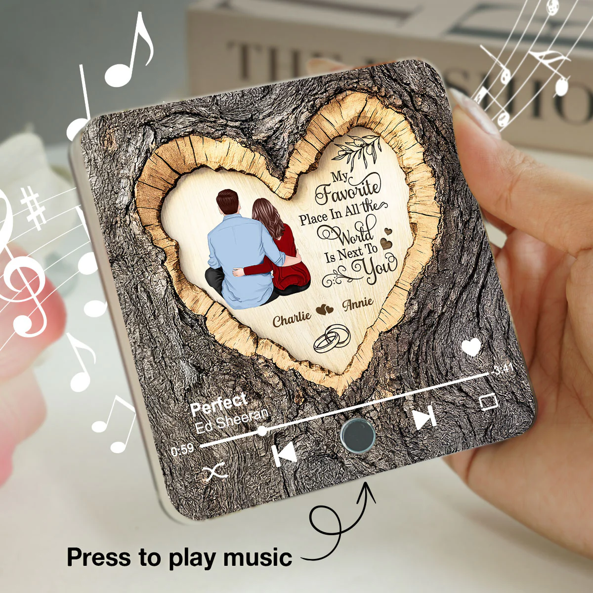 Favorite Place Next To You Couple Sitting - Personalized Music Fridge Magnet - Anniversary Gift, Valentine's Gift For Him, For Her - Image 4