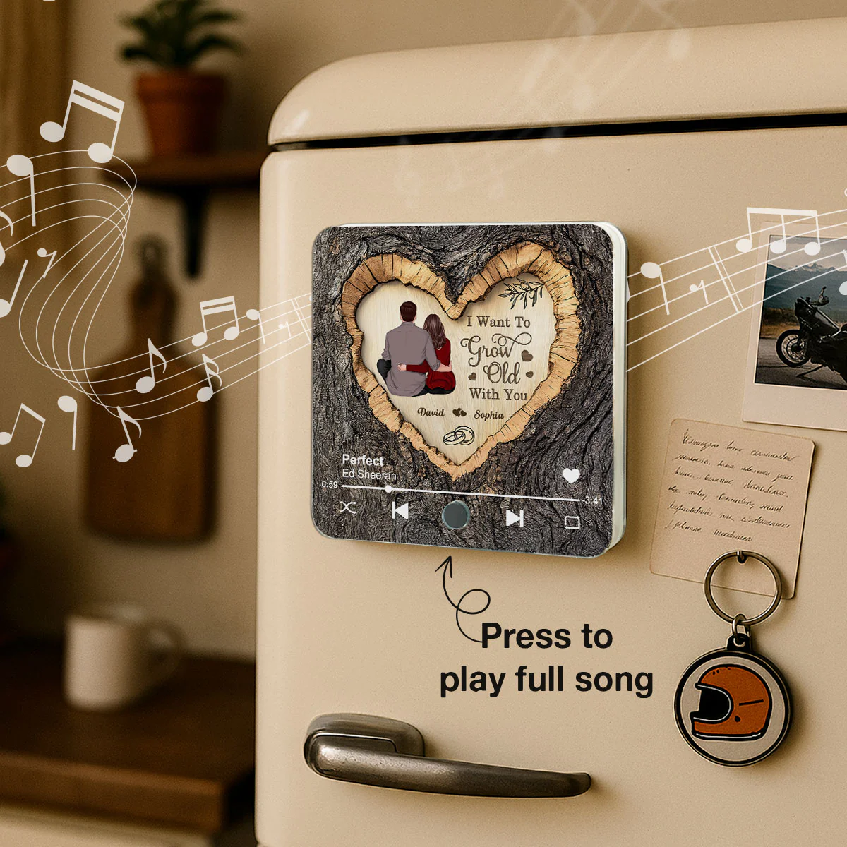 Favorite Place Next To You Couple Sitting - Personalized Music Fridge Magnet - Anniversary Gift, Valentine's Gift For Him, For Her - Image 8