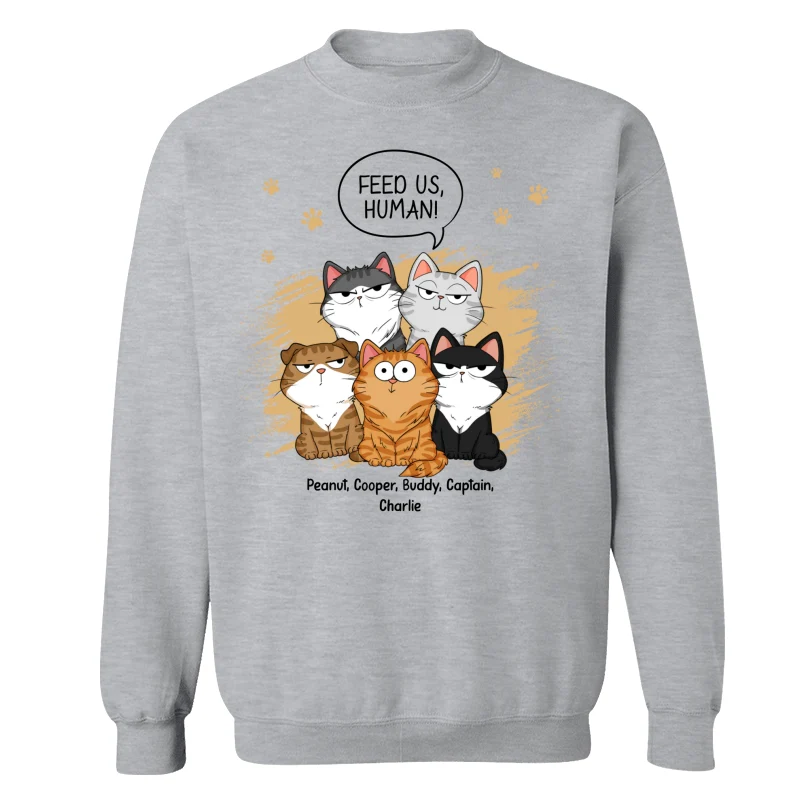 Feed Us Human Funny Cats Expressions Personalized Shirt - Image 18