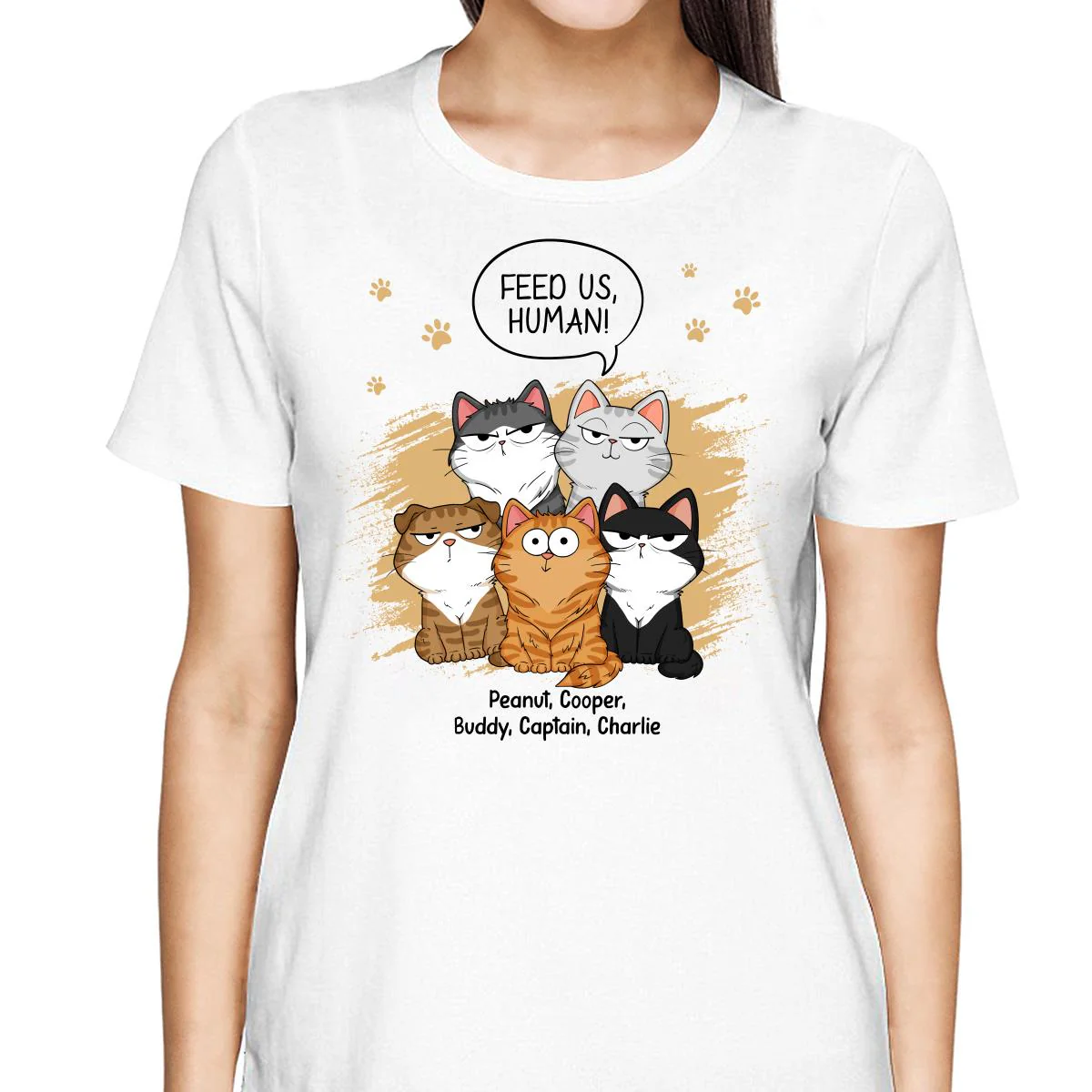 Feed Us Human Funny Cats Expressions Personalized Shirt - Image 2