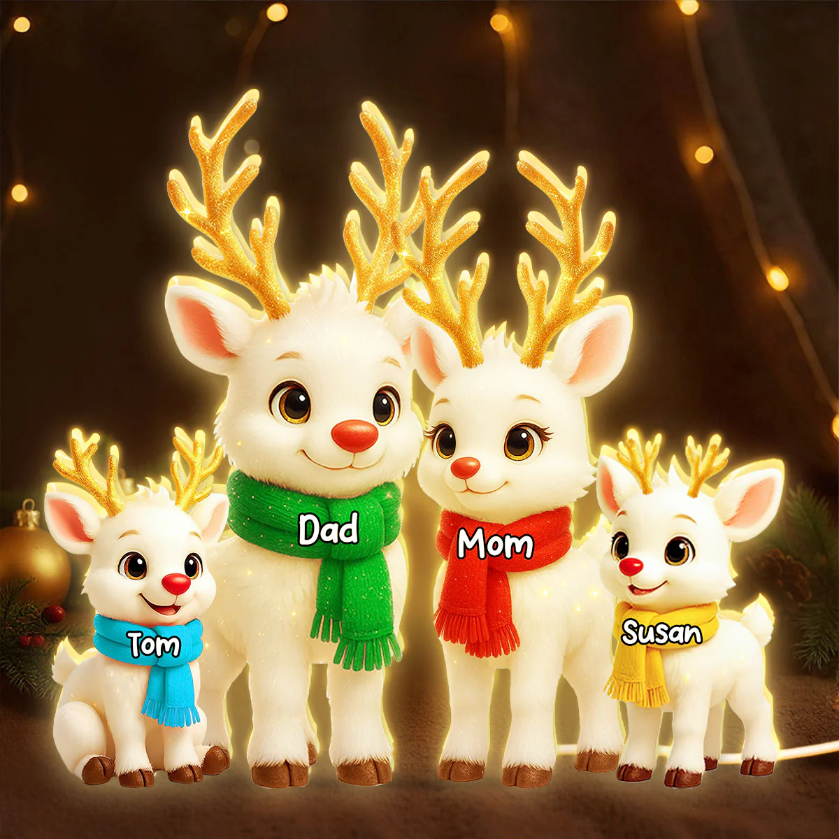 Festive Reindeer Family Members - Personalized Light Box - Christmas Decor for Family - Image 5