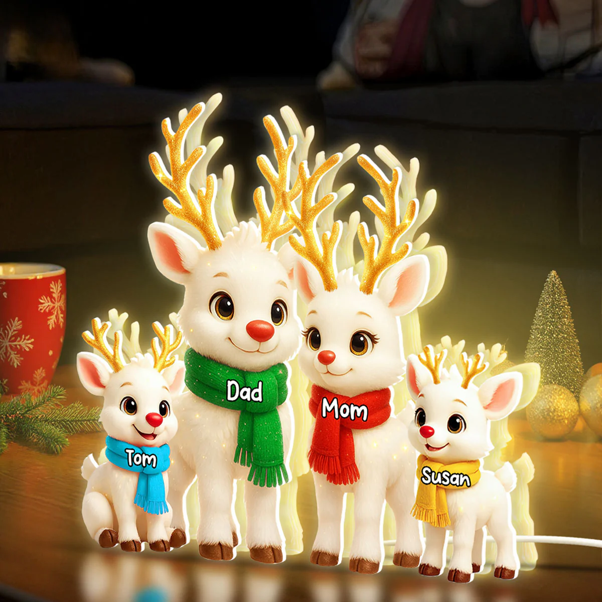 Festive Reindeer Family Members - Personalized Light Box - Christmas Decor for Family - Image 6