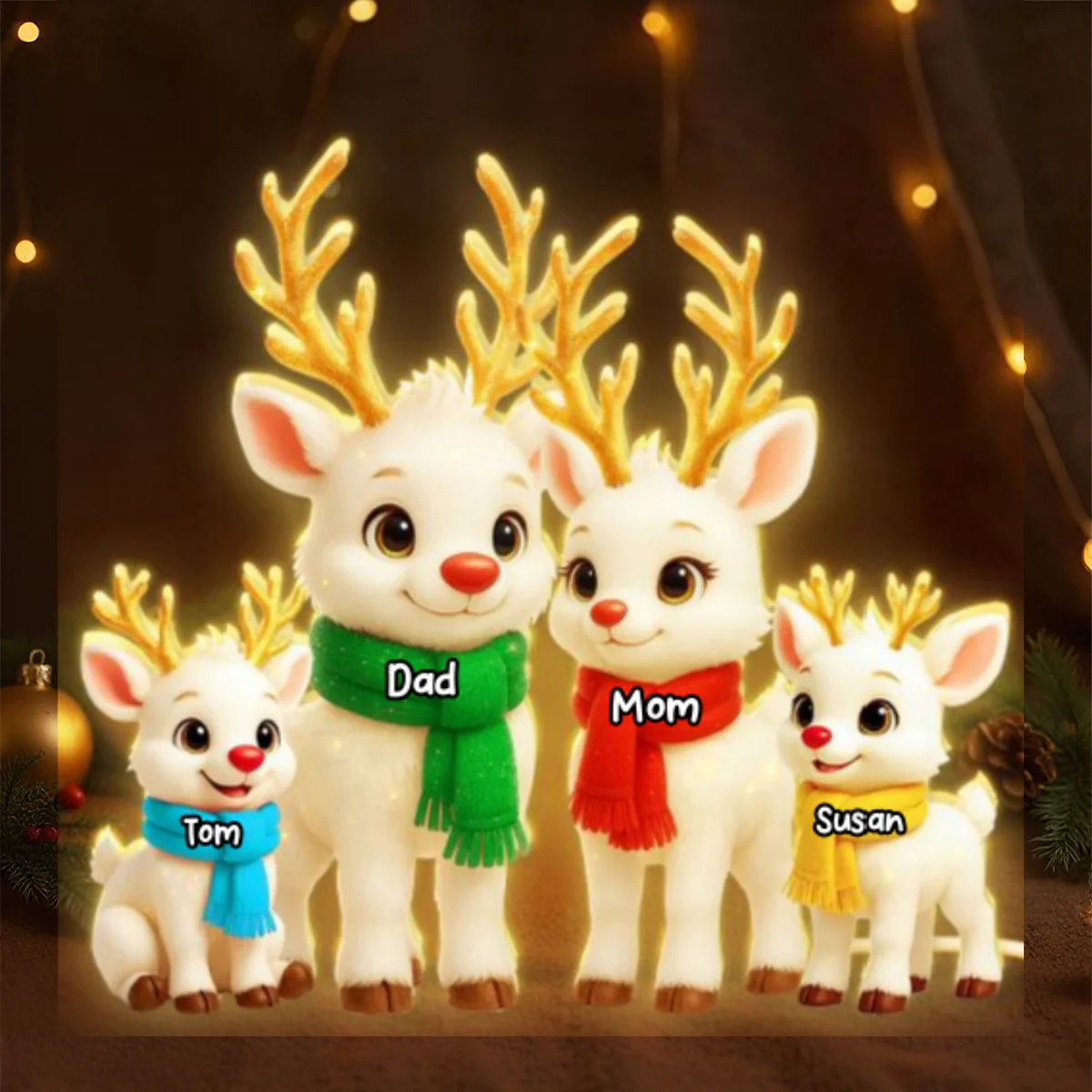 Festive Reindeer Family Members - Personalized Light Box - Christmas Decor for Family - Image 8