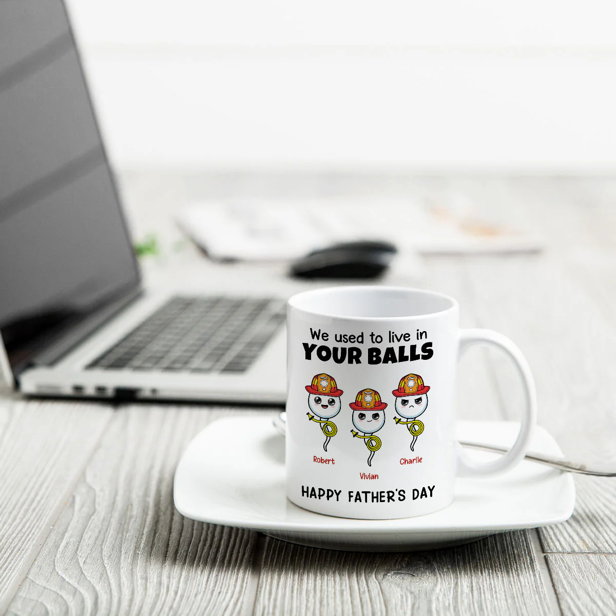 Firefighter Dad We Used To In Your Balls Personalized Mug - Image 4