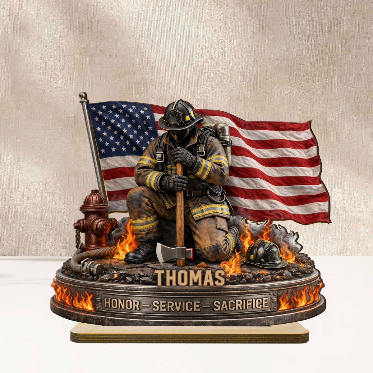 Firefighter Honor Service Sacrifice - Personalized Wooden Plaque - Appreciation - Image 10