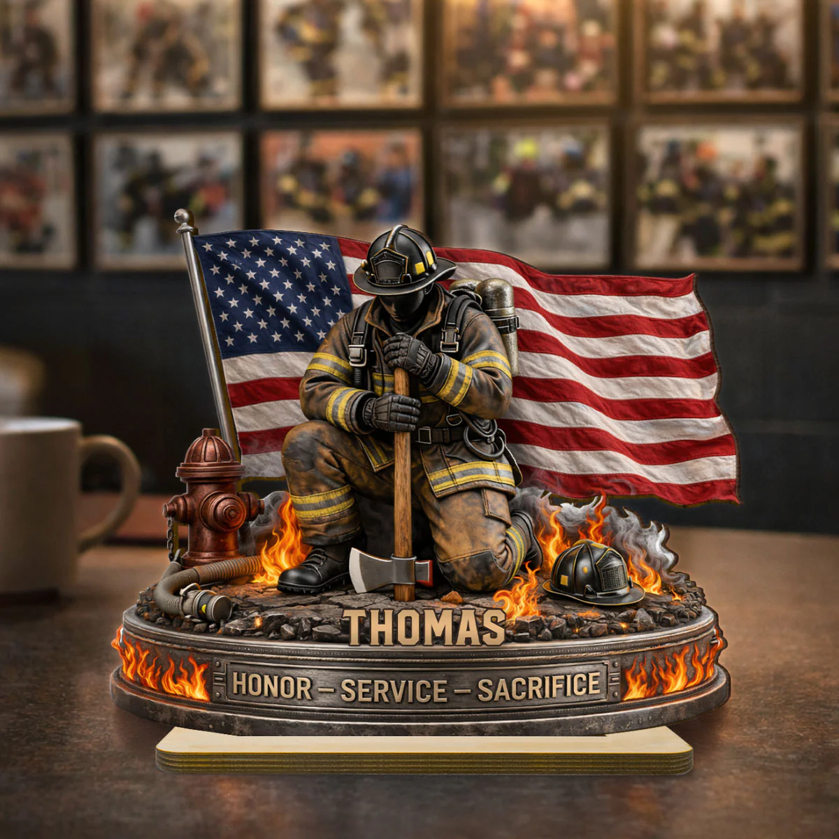 Firefighter Honor Service Sacrifice - Personalized Wooden Plaque - Appreciation - Image 4
