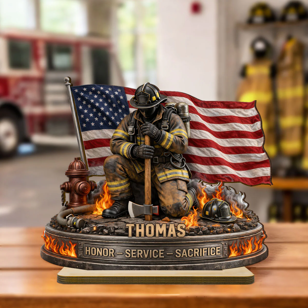 Firefighter Honor Service Sacrifice - Personalized Wooden Plaque - Appreciation - Image 5