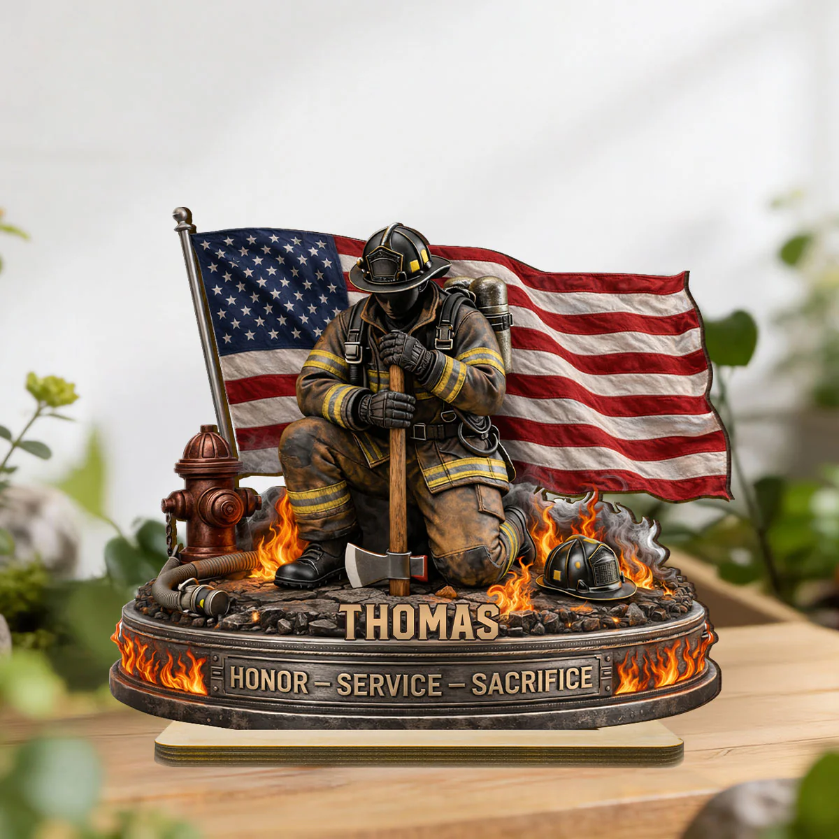 Firefighter Honor Service Sacrifice - Personalized Wooden Plaque - Appreciation - Image 6