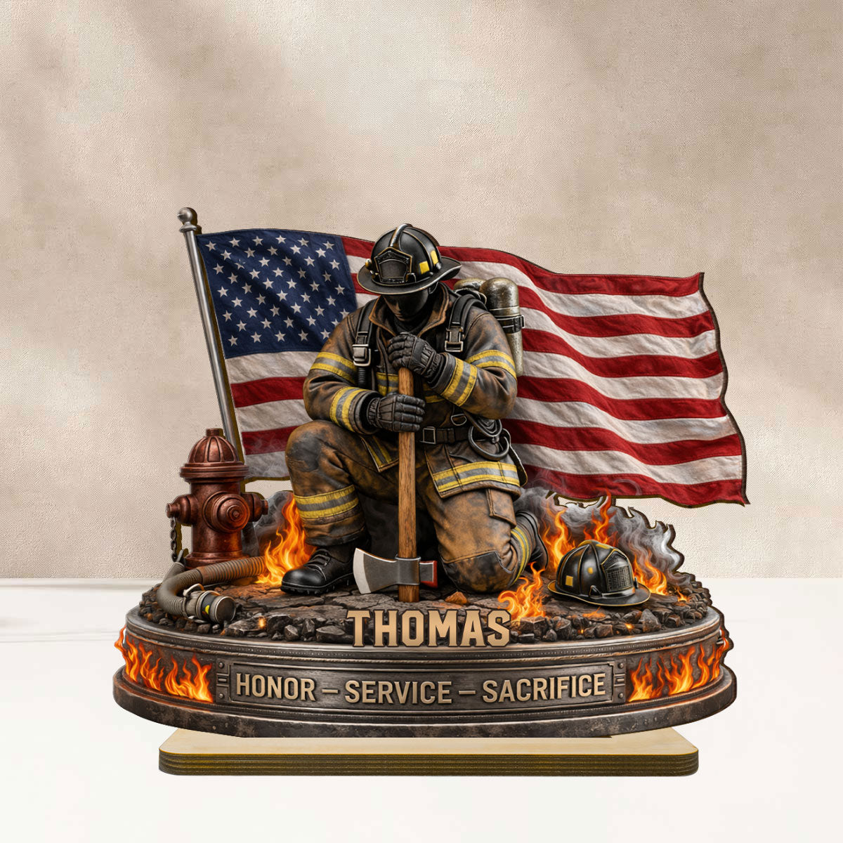 Firefighter Honor Service Sacrifice - Personalized Wooden Plaque - Appreciation - Image 7