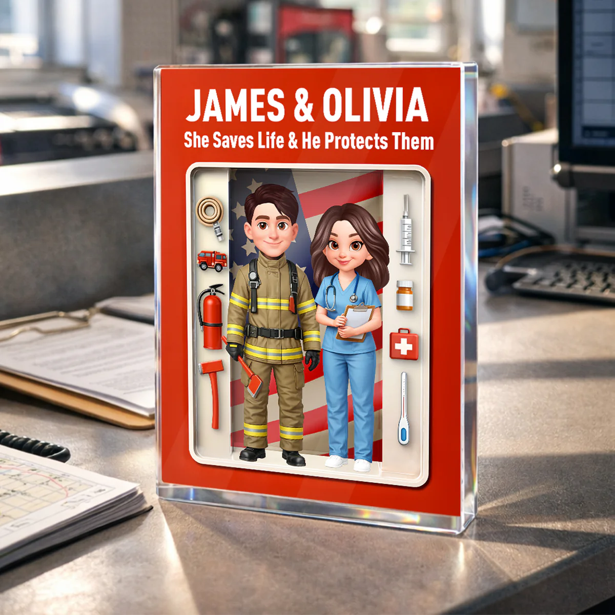 Custom Career "Action Figure" Style Acrylic Block Plaque - Heartfelt Gift for Him, for Her - Image 5