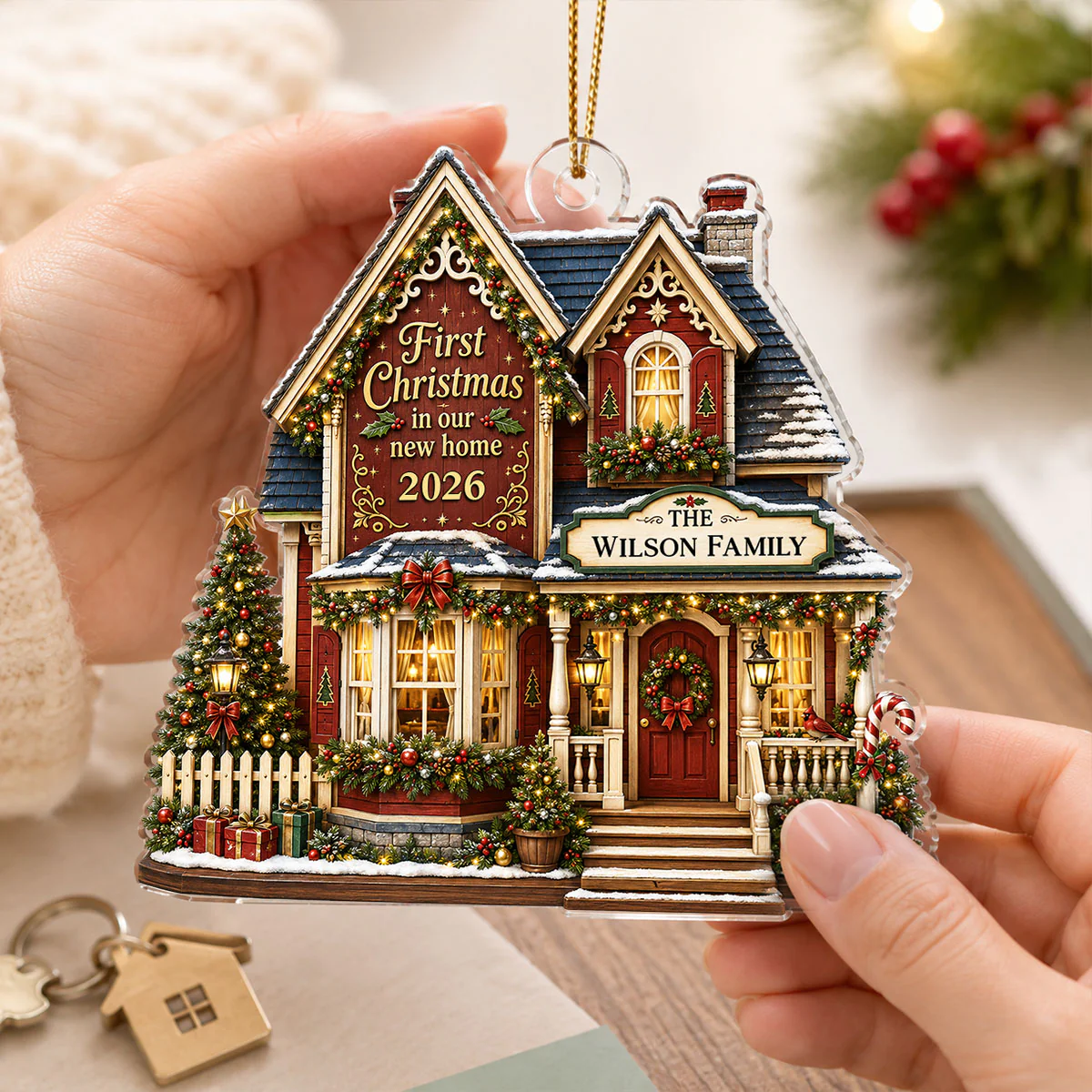 First Christmas in Our New Home - Personalized Acrylic Ornament - New Home Housewarming Gift - Image 3