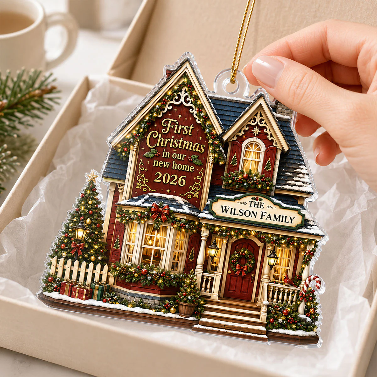 First Christmas in Our New Home - Personalized Acrylic Ornament - New Home Housewarming Gift - Image 4