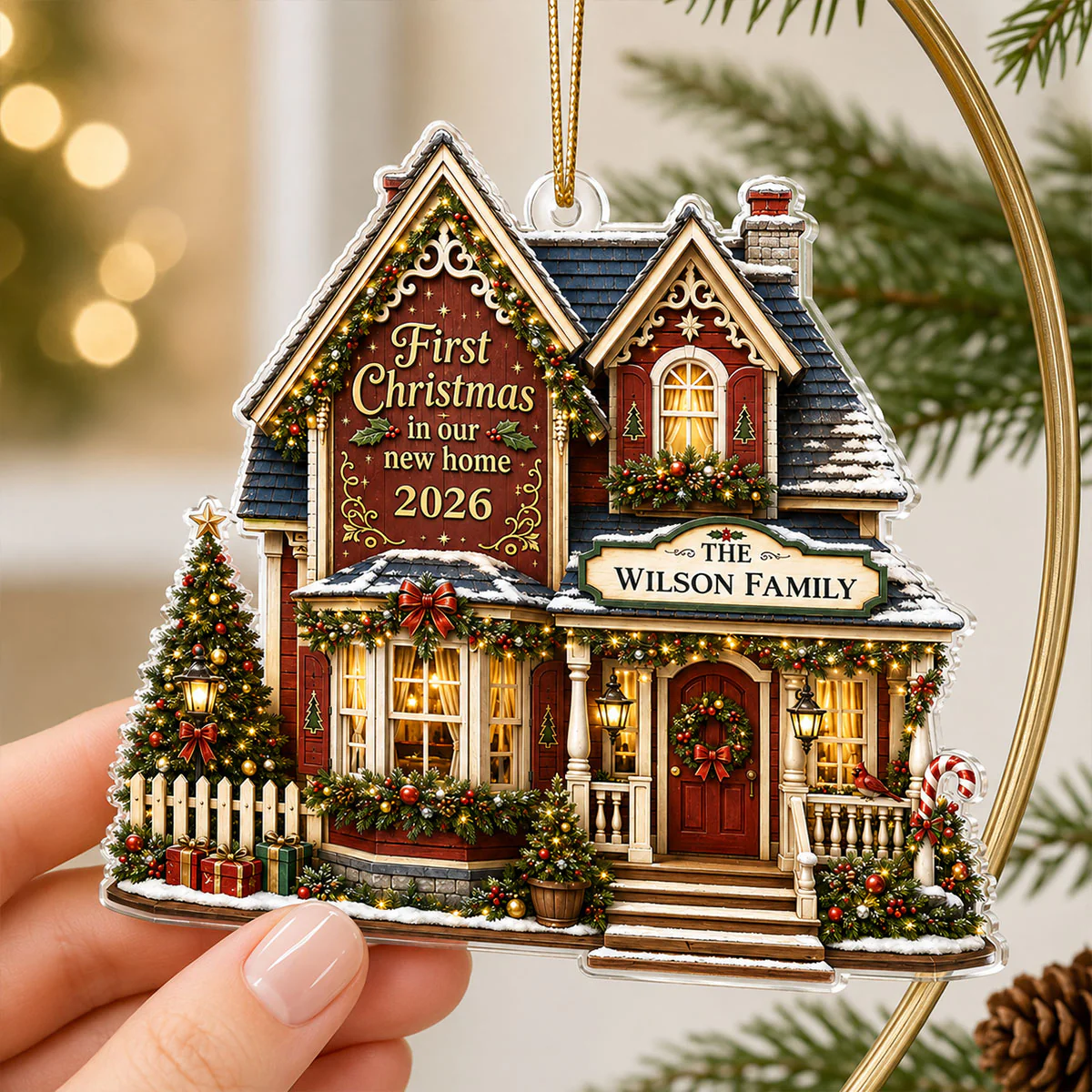 First Christmas in Our New Home - Personalized Acrylic Ornament - New Home Housewarming Gift - Image 7
