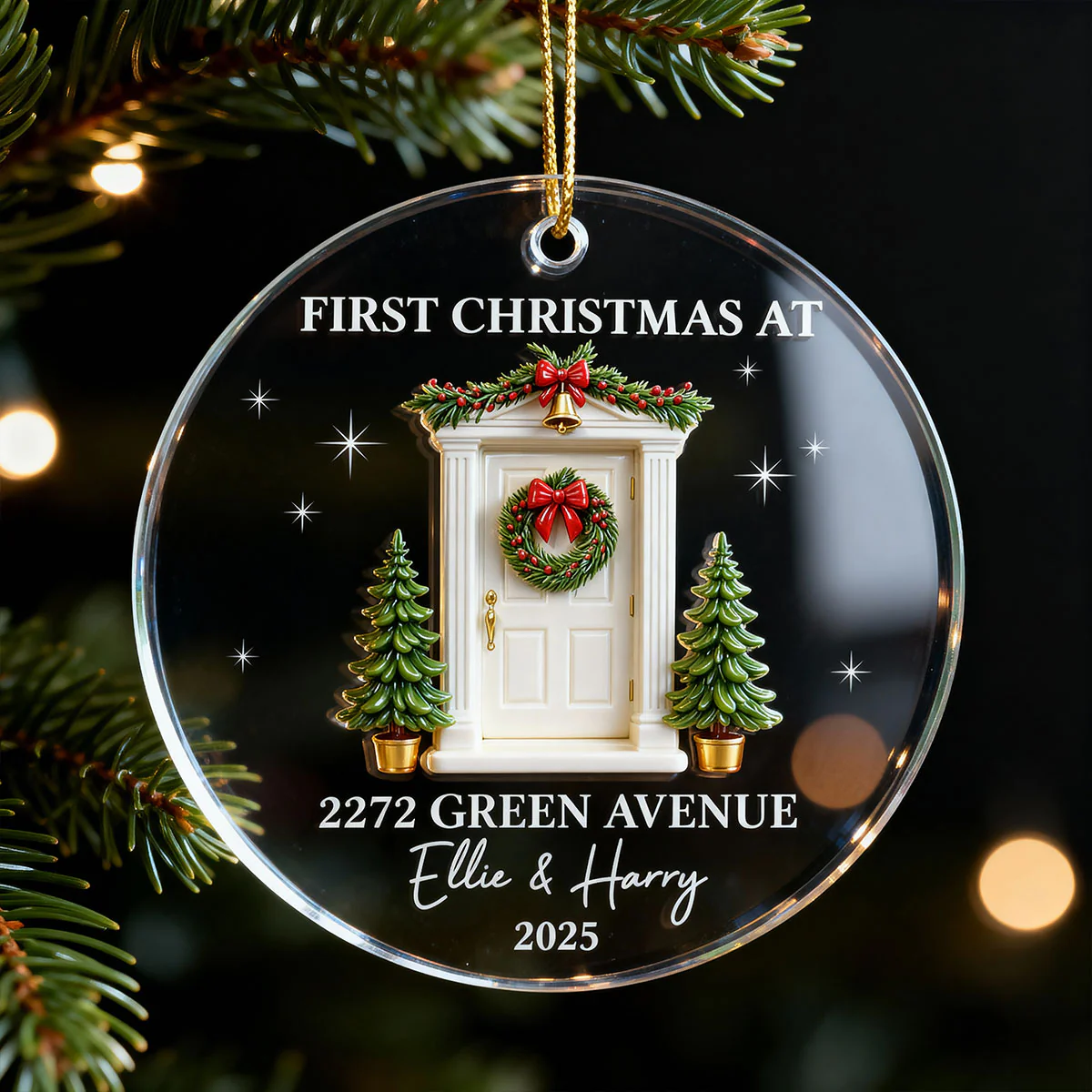 First Christmas New Home 3D Effect - Personalized Acrylic Ornament - New Home Decor