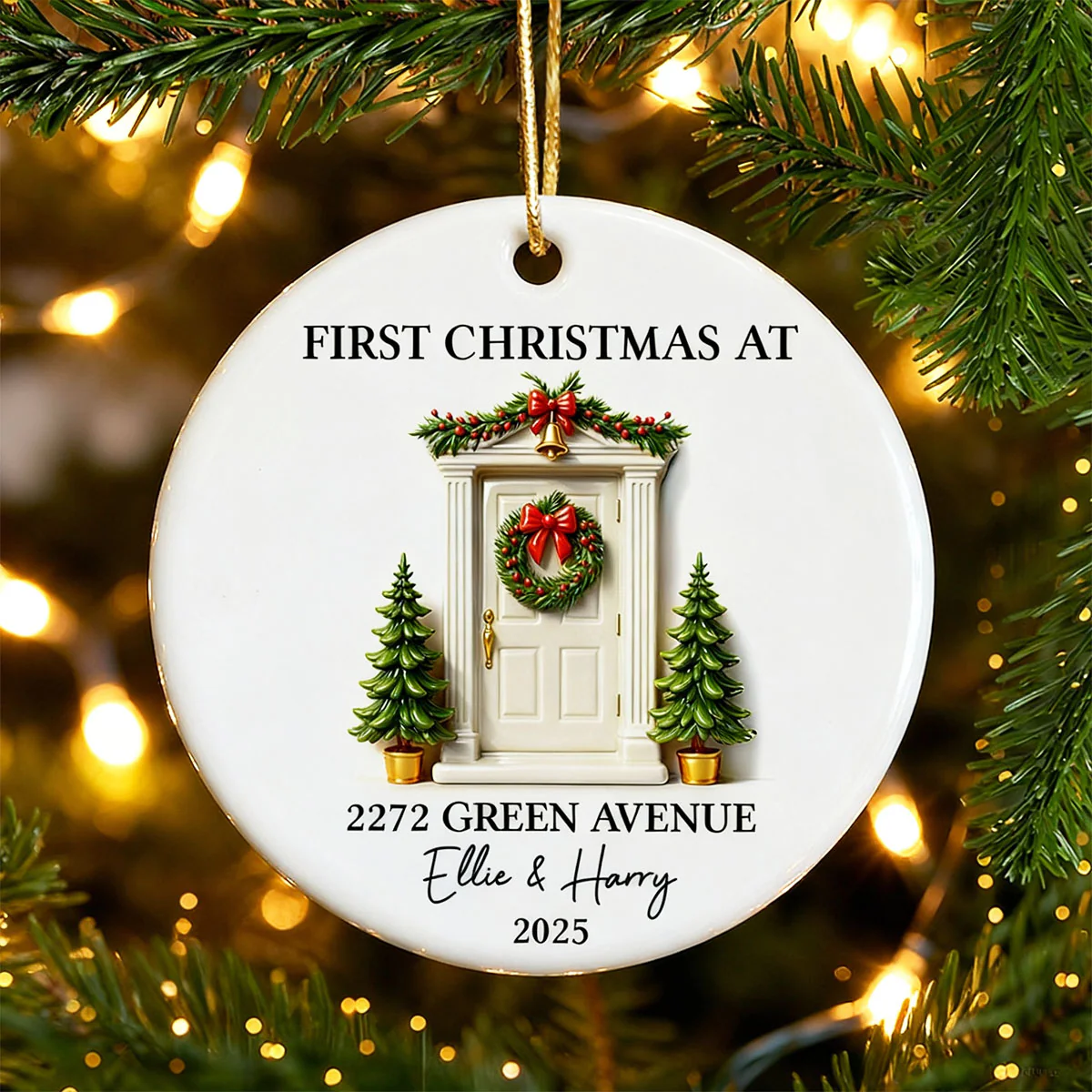First Christmas New Home 3D Effect - Personalized Ceramic Ornament - New Home Decor - Image 10