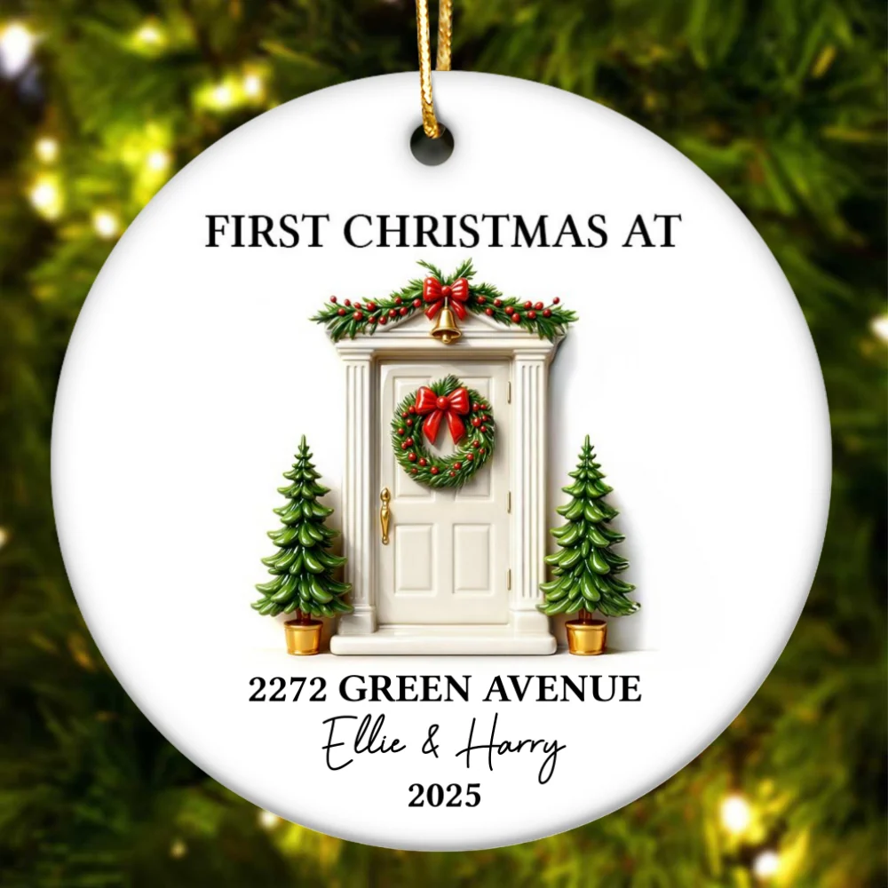 First Christmas New Home 3D Effect - Personalized Ceramic Ornament - New Home Decor - Image 12