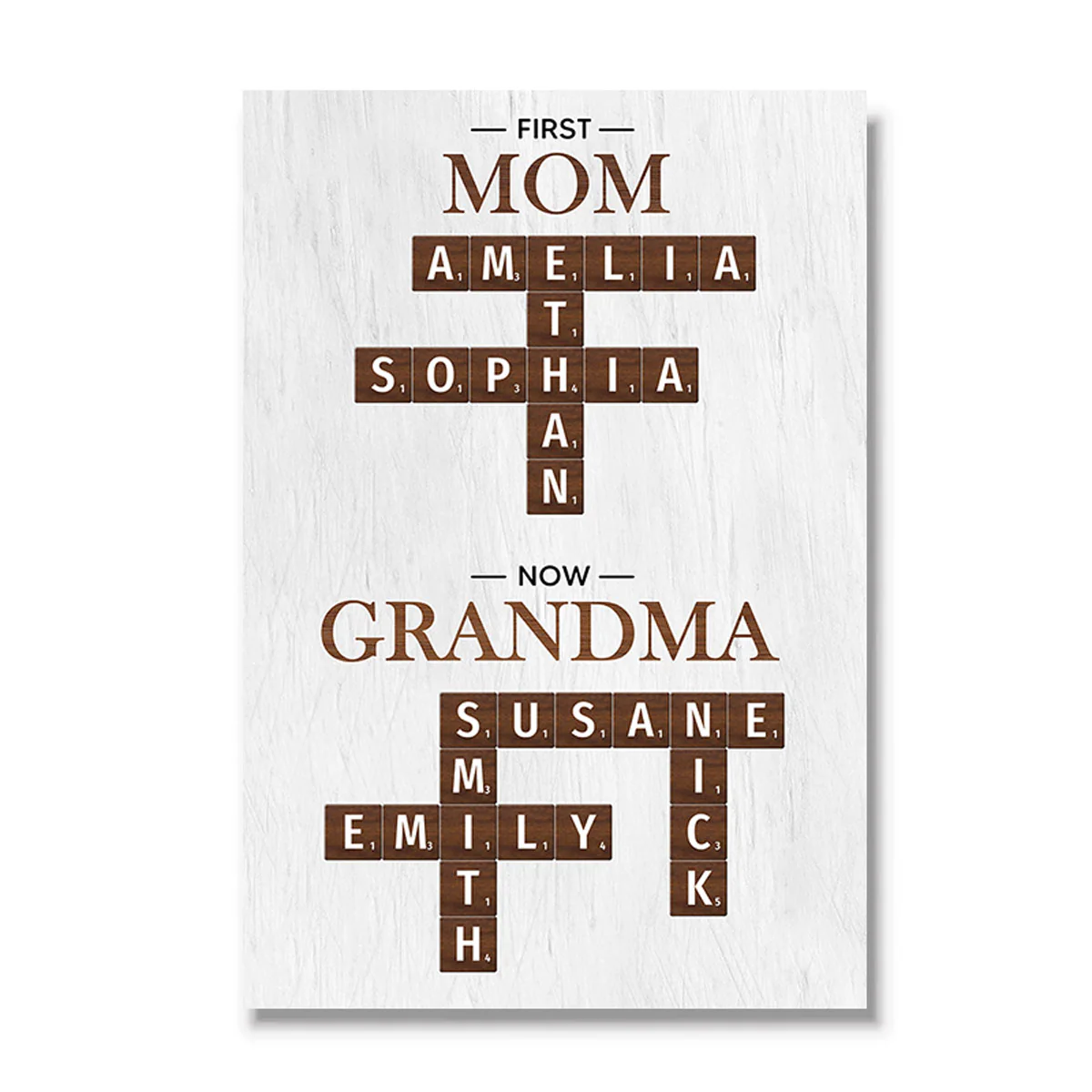 First Mom Now Grandma Crossword Puzzle Art Personalized Poster - Image 2