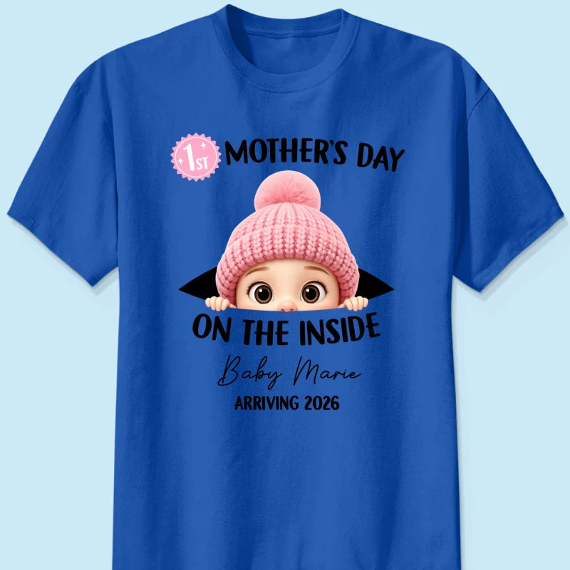 First Mother's Day on the Inside - Personalized Shirt - Baby Arriving Gift, Custom Pregnancy Announcement Tee - Image 13