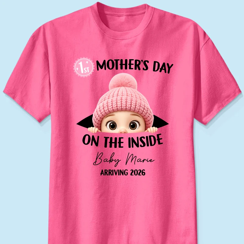 First Mother's Day on the Inside - Personalized Shirt - Baby Arriving Gift, Custom Pregnancy Announcement Tee - Image 16