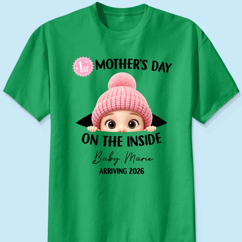 First Mother's Day on the Inside - Personalized Shirt - Baby Arriving Gift, Custom Pregnancy Announcement Tee - Image 23