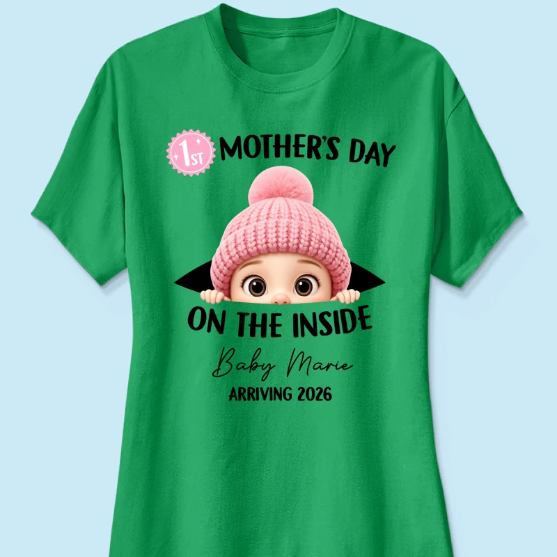First Mother's Day on the Inside - Personalized Shirt - Baby Arriving Gift, Custom Pregnancy Announcement Tee - Image 40