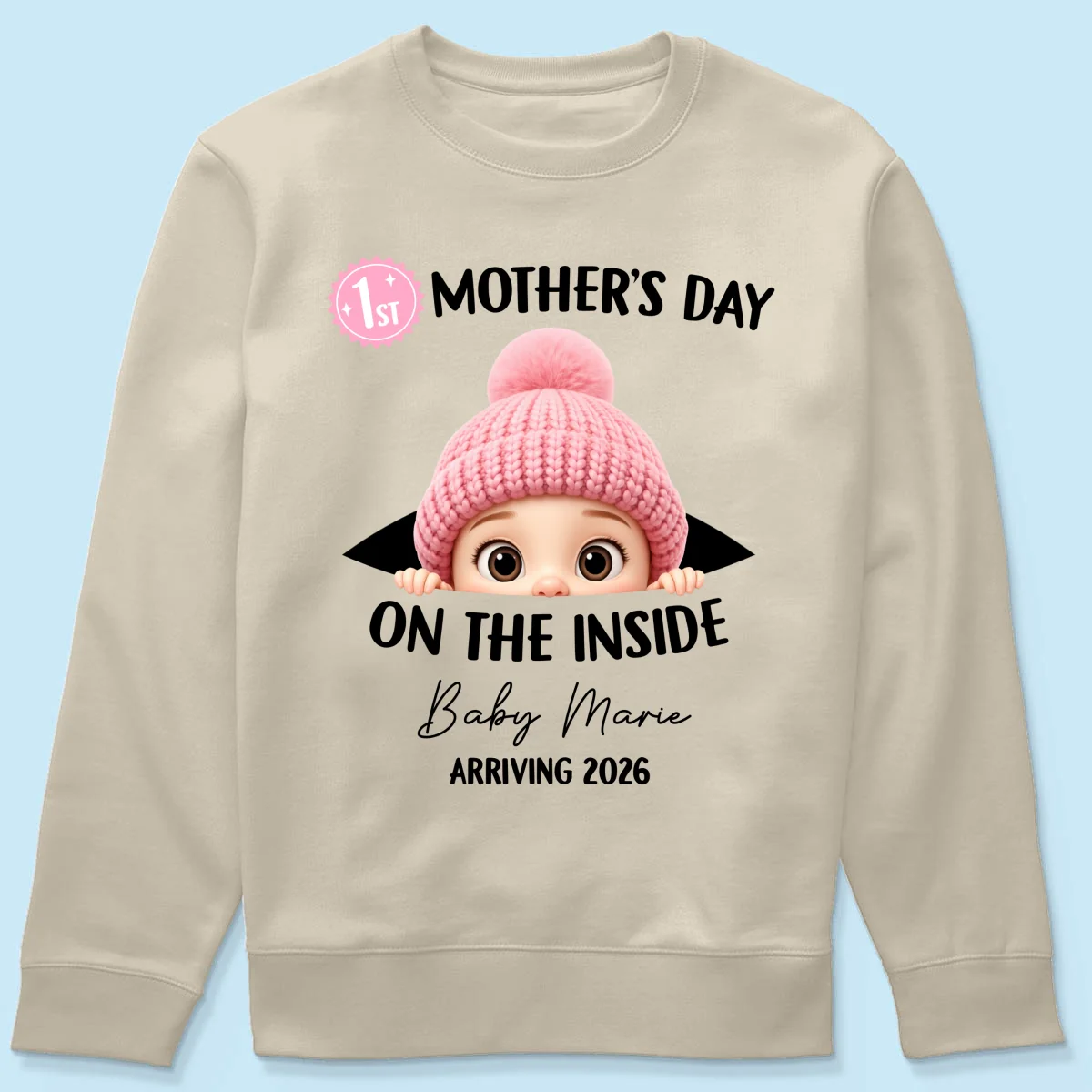 First Mother's Day on the Inside - Personalized Shirt - Baby Arriving Gift, Custom Pregnancy Announcement Tee - Image 54