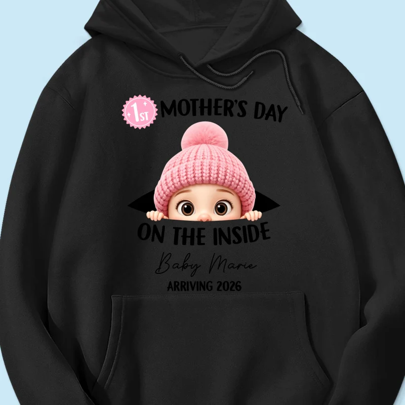 First Mother's Day on the Inside - Personalized Shirt - Baby Arriving Gift, Custom Pregnancy Announcement Tee - Image 55