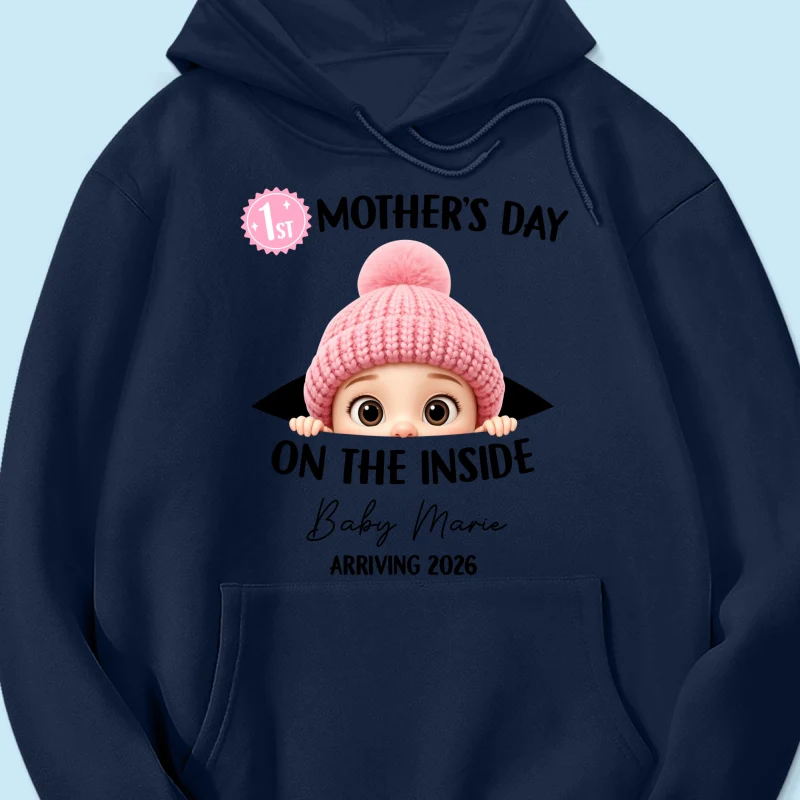 First Mother's Day on the Inside - Personalized Shirt - Baby Arriving Gift, Custom Pregnancy Announcement Tee - Image 56