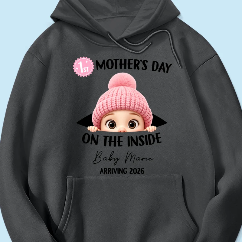 First Mother's Day on the Inside - Personalized Shirt - Baby Arriving Gift, Custom Pregnancy Announcement Tee - Image 57