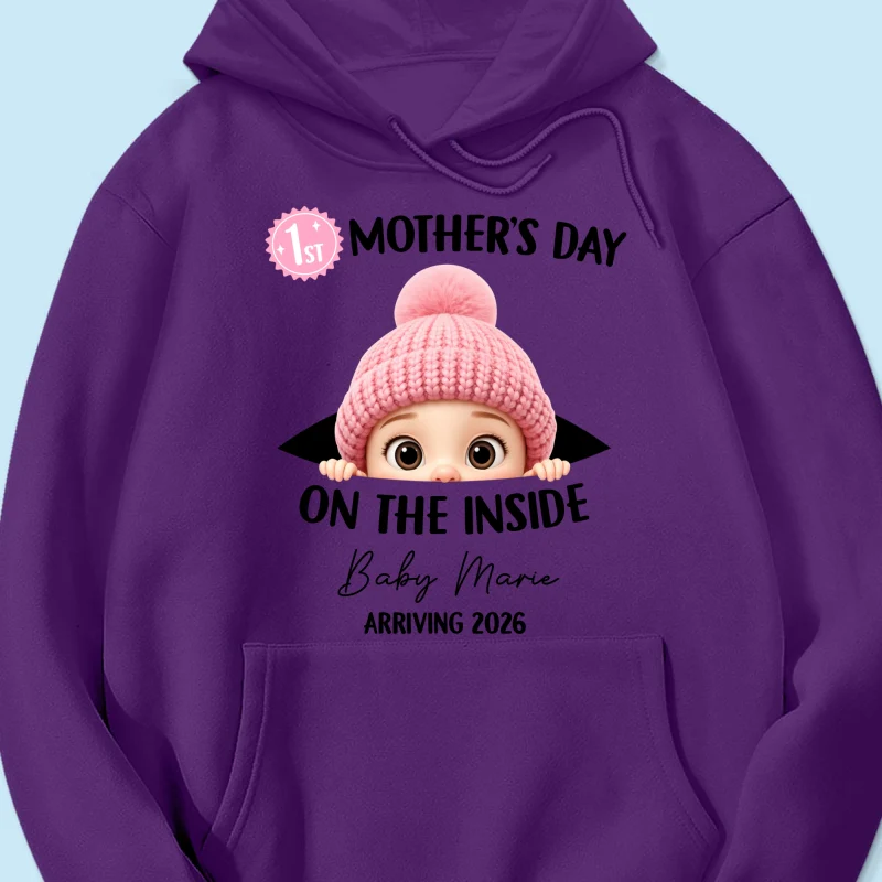First Mother's Day on the Inside - Personalized Shirt - Baby Arriving Gift, Custom Pregnancy Announcement Tee - Image 58