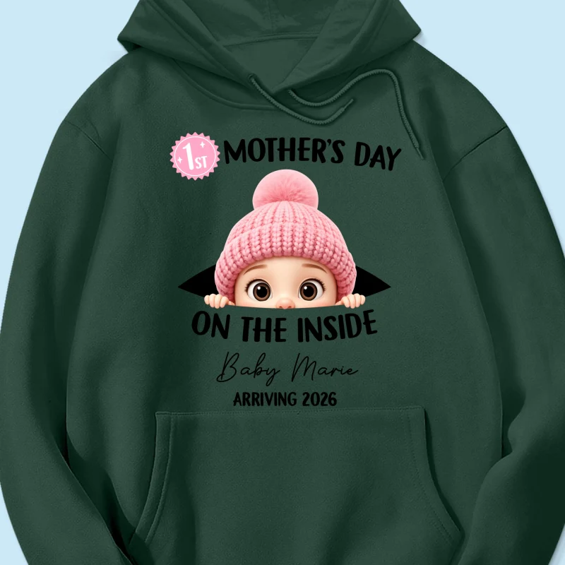 First Mother's Day on the Inside - Personalized Shirt - Baby Arriving Gift, Custom Pregnancy Announcement Tee - Image 59