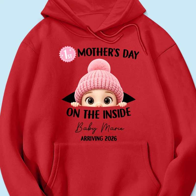 First Mother's Day on the Inside - Personalized Shirt - Baby Arriving Gift, Custom Pregnancy Announcement Tee - Image 61