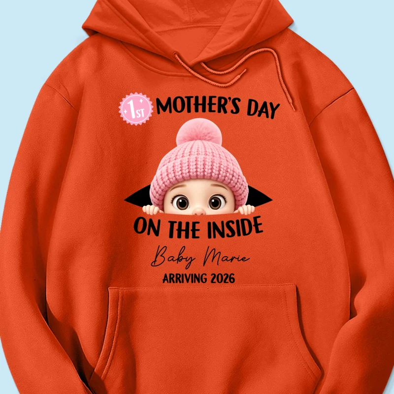 First Mother's Day on the Inside - Personalized Shirt - Baby Arriving Gift, Custom Pregnancy Announcement Tee - Image 62