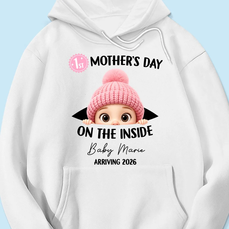 First Mother's Day on the Inside - Personalized Shirt - Baby Arriving Gift, Custom Pregnancy Announcement Tee - Image 63