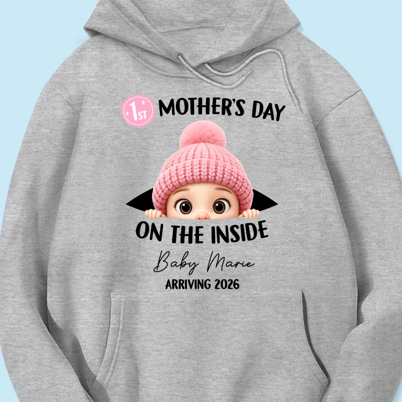 First Mother's Day on the Inside - Personalized Shirt - Baby Arriving Gift, Custom Pregnancy Announcement Tee - Image 64