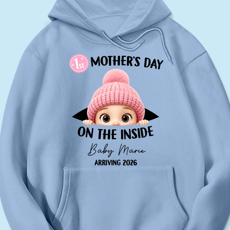 First Mother's Day on the Inside - Personalized Shirt - Baby Arriving Gift, Custom Pregnancy Announcement Tee - Image 66