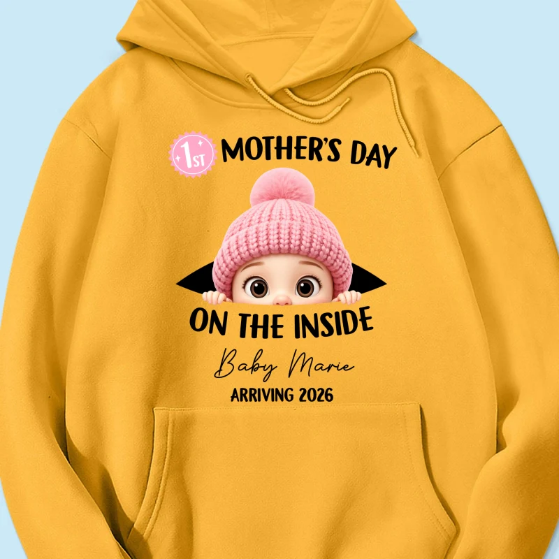 First Mother's Day on the Inside - Personalized Shirt - Baby Arriving Gift, Custom Pregnancy Announcement Tee - Image 67