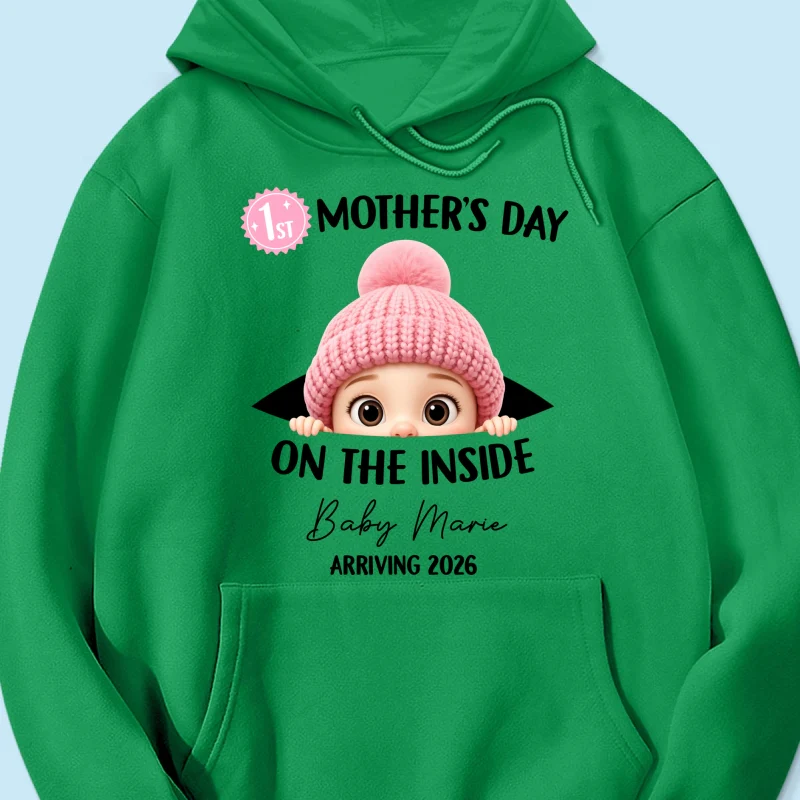 First Mother's Day on the Inside - Personalized Shirt - Baby Arriving Gift, Custom Pregnancy Announcement Tee - Image 68